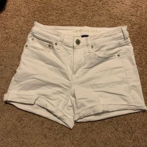White jean shorts